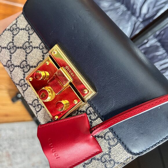 Gucci GG Supreme Monogram Moon Calfskin Small Padlock Shoulder Bag - Picture 3 of 7